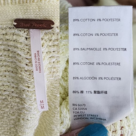 Free People Pale Yellow Distressed Riptide Sweater - Picture 5 of 5